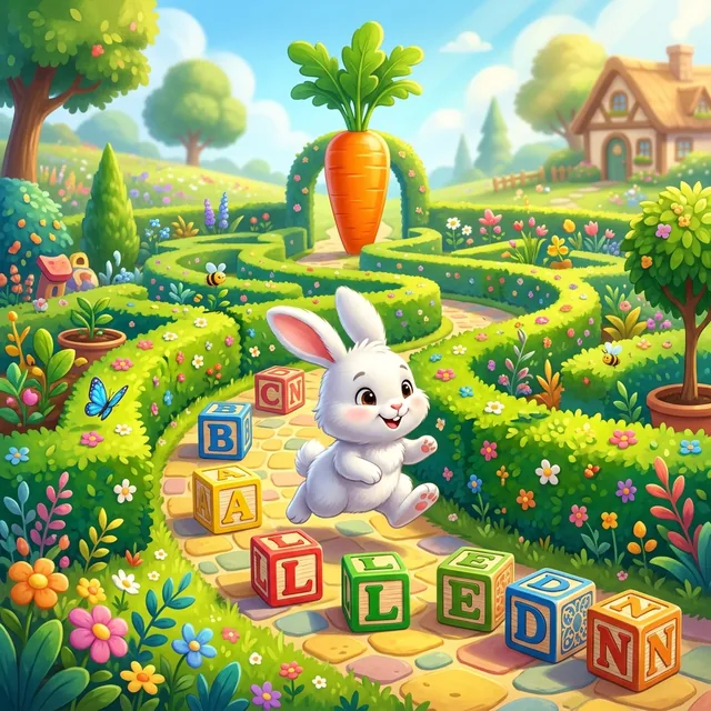 Letter Maze Rabbit Carrot — Educational Game